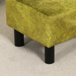 Flash Sale 😀 Adeco Small Foot Stool Ottoman Foot Rest Black/white ❤️ -Adeco Shop Adeco Modern Rectangle Ottoman stool Velvet Fabric Padded Footrest 7