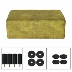 Flash Sale 😀 Adeco Small Foot Stool Ottoman Foot Rest Black/white ❤️ -Adeco Shop Adeco Modern Rectangle Ottoman stool Velvet Fabric Padded Footrest 9
