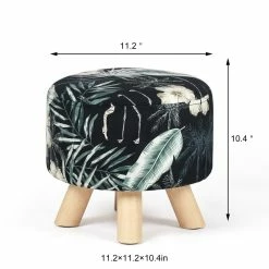 Flash Sale 👍 Adeco Modern Round Ottoman Foot Rest Footstool Velvet Fabric Padded 🔔 -Adeco Shop Adeco Modern Round Ottoman Foot Rest Footstool Velvet Fabric Padded 4