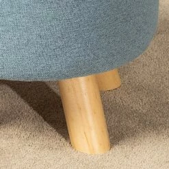Best Sale 🎉 Adeco Modern Round Ottoman Home Footrest Stool/ Linen Fabric Seat Pouf Grey 🧨 -Adeco Shop Adeco Modern Round Ottoman Home Footrest Stool Linen Fabric Seat Pouf 9