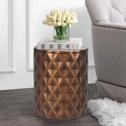 Deals 🤩 Adeco Modern Round End Table Outdoor Side Table Stool For Patio 👍 -Adeco Shop Adeco Modern Round Side End Coffee Accent Table Garden Stool For Patio 1