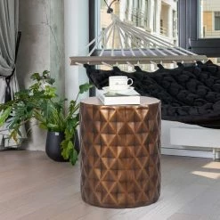 Deals 🤩 Adeco Modern Round End Table Outdoor Side Table Stool For Patio 👍 -Adeco Shop Adeco Modern Round Side End Coffee Accent Table Garden Stool For Patio