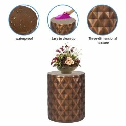 Deals 🤩 Adeco Modern Round End Table Outdoor Side Table Stool For Patio 👍 -Adeco Shop Adeco Modern Round Side End Coffee Accent Table Garden Stool For Patio 7