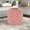 Deals 😉 Adeco Modern Round Velvet Ottoman Footrest Stool Make-up Vanity Pouf 👍