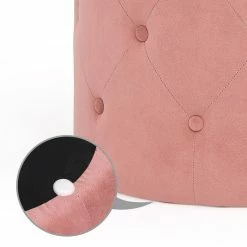 Deals 😉 Adeco Modern Round Velvet Ottoman Footrest Stool Make-up Vanity Pouf 👍 -Adeco Shop Adeco Modern Round Velvet Ottoman Footrest Stool Make up Vanity Pouf 4