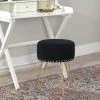 Buy 👍 Adeco Modern Round Velvet Ottoman Vanity Footstool Golden Metal Legs 👏 -Adeco Shop Adeco Modern Round Velvet Ottoman Vanity Footstool Golden Metal Legs