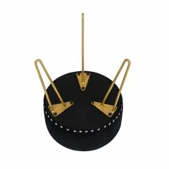 Buy 👍 Adeco Modern Round Velvet Ottoman Vanity Footstool Golden Metal Legs 👏 -Adeco Shop Adeco Modern Round Velvet Ottoman Vanity Footstool Golden Metal Legs 8