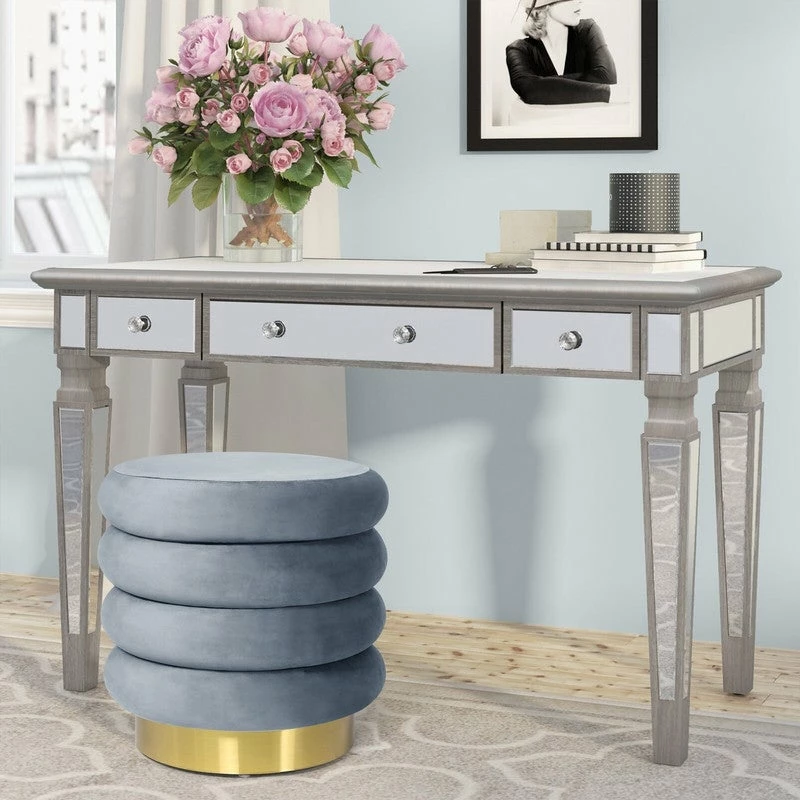 Top 10 ๐ Adeco Modern Round Velvet Storage Ottoman With Gold Plating Base ๐ 5 Top 10 ๐ Adeco Modern Round Velvet Storage Ottoman With Gold Plating Base ๐ - Image 3