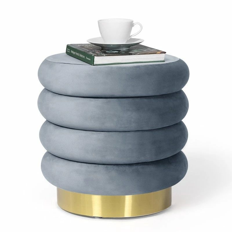 Top 10 ๐ Adeco Modern Round Velvet Storage Ottoman With Gold Plating Base ๐ 7 Top 10 ๐ Adeco Modern Round Velvet Storage Ottoman With Gold Plating Base ๐ - Image 5