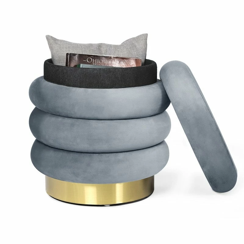 Top 10 ๐ Adeco Modern Round Velvet Storage Ottoman With Gold Plating Base ๐ 10 Top 10 ๐ Adeco Modern Round Velvet Storage Ottoman With Gold Plating Base ๐ - Image 8