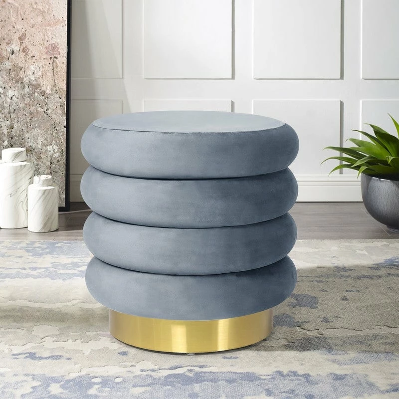 Top 10 ๐ Adeco Modern Round Velvet Storage Ottoman With Gold Plating Base ๐ 3 Top 10 ๐ Adeco Modern Round Velvet Storage Ottoman With Gold Plating Base ๐