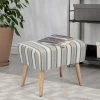 Brand new 🔔 Adeco Modern Simple Nordic Stripes Ottoman Stool Seat, 21x14x16.5, Gray Stripes 👏