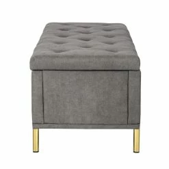 Buy ❤️ Adeco Modern Storage Ottoman Bench Soft Faric Cushion Assemble Required 🎁 -Adeco Shop Adeco Modern Storage Ottoman Bench Soft Faric Cushion Assemble Required 5