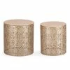 Budget 🛒 Adeco Modern Stylish Golden Round Side/ End/ Coffee Table (Set Of 2) 🎁 -Adeco Shop Adeco Modern Stylish Golden Round Side End Coffee Table 28Set of 229
