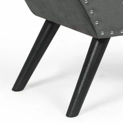 Best Pirce ✨ Adeco Modern Upholstered Fabric Ottoman Bench Tufted Wooden Legs ⌛ -Adeco Shop Adeco Modern Upholstered Fabric Ottoman Bench Tufted Wooden Legs 5