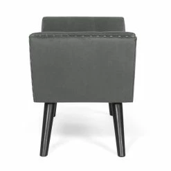 Best Pirce ✨ Adeco Modern Upholstered Fabric Ottoman Bench Tufted Wooden Legs ⌛ -Adeco Shop Adeco Modern Upholstered Fabric Ottoman Bench Tufted Wooden Legs 9