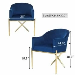 Buy 👏 Adeco Modern Velvet Upholstered Accent Chair Metal Base Thickly Padded ✔️ -Adeco Shop Adeco Modern Velvet Upholstered Accent Chair Metal Base Thickly Padded 4