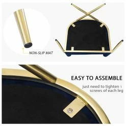 Buy 👏 Adeco Modern Velvet Upholstered Accent Chair Metal Base Thickly Padded ✔️ -Adeco Shop Adeco Modern Velvet Upholstered Accent Chair Metal Base Thickly Padded 6