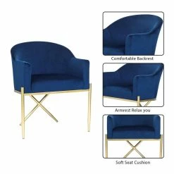 Buy 👏 Adeco Modern Velvet Upholstered Accent Chair Metal Base Thickly Padded ✔️ -Adeco Shop Adeco Modern Velvet Upholstered Accent Chair Metal Base Thickly Padded 9