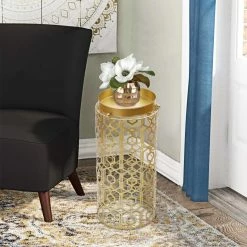 Outlet 🌟 Adeco Multipurpose End Table Metal Shelf Holder Organizer Entrance Umbrella Stand - 9. 25" X 9. 25" X 18. 78" ❤️