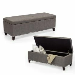 Top 10 ๐งจ Adeco Bench Classic Rectangular- Storage Ottomans, Gray ๐ 14 Top 10 ๐งจ Adeco Bench Classic Rectangular- Storage Ottomans, Gray ๐ -Adeco Shop Adeco OF0049 1 Bench Classic Rectangular Large Storage Ottomans2C Gray 3