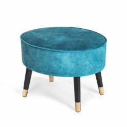 Hot Sale 🔔 Adeco Ottoman Foot Stool Rest Oval Home Vanity Bench 🌟 -Adeco Shop Adeco Ottoman Foot Stool Rest Oval Home Vanity Bench 3