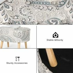 Flash Sale 😉 Adeco Ottoman Footstool - Modern Mid-Century - Ottoman Stool Seat ⭐ -Adeco Shop Adeco Ottoman Footstool Modern Mid Century Ottoman Stool Seat 12