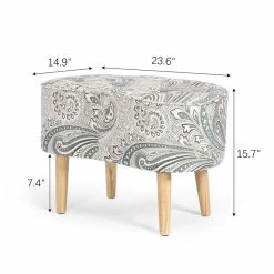 Flash Sale 😉 Adeco Ottoman Footstool - Modern Mid-Century - Ottoman Stool Seat ⭐ -Adeco Shop Adeco Ottoman Footstool Modern Mid Century Ottoman Stool Seat 4