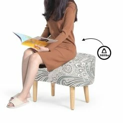 Flash Sale 😉 Adeco Ottoman Footstool - Modern Mid-Century - Ottoman Stool Seat ⭐ -Adeco Shop Adeco Ottoman Footstool Modern Mid Century Ottoman Stool Seat 9