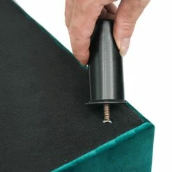 Top 10 🔔 Adeco Ottoman Foot Stool Velvet Fabric Padded Footrest 💯 -Adeco Shop Adeco Ottoman Footstool Velvet Fabric Padded Footrest Solid Wood Legs 7