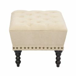 Coupon 😀 Adeco Ottoman Footstool With Nailhead 17 Inches High (Ice Cream) ✔️ -Adeco Shop Adeco Ottoman Footstool with Nailhead 17 Inches High 28Ice Cream29 4