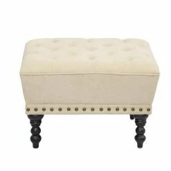 Coupon 😀 Adeco Ottoman Footstool With Nailhead 17 Inches High (Ice Cream) ✔️ -Adeco Shop Adeco Ottoman Footstool with Nailhead 17 Inches High 28Ice Cream29 5
