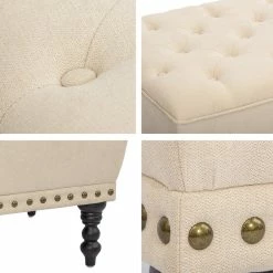 Coupon 😀 Adeco Ottoman Footstool With Nailhead 17 Inches High (Ice Cream) ✔️ -Adeco Shop Adeco Ottoman Footstool with Nailhead 17 Inches High 28Ice Cream29 7