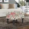 Deals 💯 Adeco Ottoman Stool Tufted Foot Rest Fabric Floral Vanity Stool 🧨