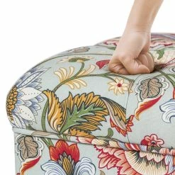 Deals 💯 Adeco Ottoman Stool Tufted Foot Rest Fabric Floral Vanity Stool 🧨 -Adeco Shop Adeco Ottoman Stool Tufted Foot Rest Fabric Floral Vanity Stool 4