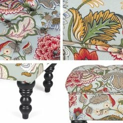 Deals 💯 Adeco Ottoman Stool Tufted Foot Rest Fabric Floral Vanity Stool 🧨 -Adeco Shop Adeco Ottoman Stool Tufted Foot Rest Fabric Floral Vanity Stool 6