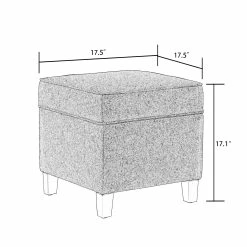 Wholesale 🔔 Adeco Ottoman Storage Chest Footrest - Square Seat (Light Grey) ⌛ -Adeco Shop Adeco Ottoman Storage Chest Footrest Square Seat 28Light Grey29 3