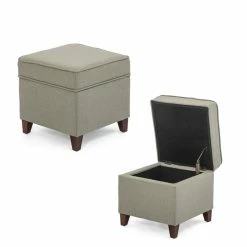 Wholesale 🔔 Adeco Ottoman Storage Chest Footrest - Square Seat (Light Grey) ⌛ -Adeco Shop Adeco Ottoman Storage Chest Footrest Square Seat 28Light Grey29 6