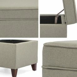 Wholesale 🔔 Adeco Ottoman Storage Chest Footrest - Square Seat (Light Grey) ⌛ -Adeco Shop Adeco Ottoman Storage Chest Footrest Square Seat 28Light Grey29 7
