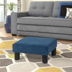 Cheapest 🔔 Adeco Ottoman Upholstered Fabric Footrest Pet Steps 🐶 Dog Stair Stool,Footstool / Footrest - Geometric Art Navy Blue ❤️ -Adeco Shop Adeco Ottoman Upholstered Fabric Footrest Pet Steps Dog Stair Stool2CFootstool Footrest Geometric Art