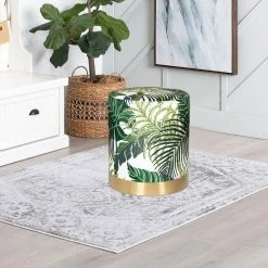 Top 10 🧨 Adeco Ottoman Velvet Footrest Stool Side Table Gold Plating Metal Base White/green 🛒 -Adeco Shop Adeco Ottoman Velvet Footrest Stool Side Table Gold Plating Metal Base 10
