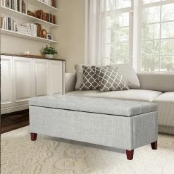 Wholesale 🥰 Adeco Ottoman With Storage Button Tufted DIY Assemble Bench Bedroom Grey 👏 -Adeco Shop Adeco Ottoman with Storage Button Tufted DIY Assemble Bench Bedroom 11
