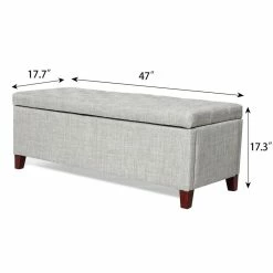 Wholesale 🥰 Adeco Ottoman With Storage Button Tufted DIY Assemble Bench Bedroom Grey 👏 -Adeco Shop Adeco Ottoman with Storage Button Tufted DIY Assemble Bench Bedroom 13