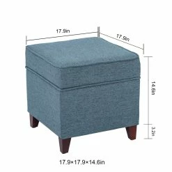 Top 10 👍 Adeco Square Blue Storage Ottoman 🎁 -Adeco Shop Adeco Ottoman with Storage Chest and Footrest Square Seat 28Turquoise Blue29