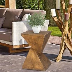 Flash Sale 😉 Adeco Outdoor Indoor Concrete Side Table Modern Accent End Table 👍