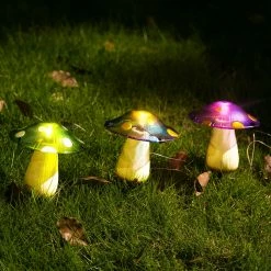 Flash Sale ๐ Adeco Outdoor Solar Garden Lights 3 Packs Yard Decorative Mushroom ๐