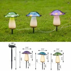 Flash Sale 🌟 Adeco Outdoor Solar Garden Lights 3 Packs Yard Decorative Mushroom 🎉 -Adeco Shop Adeco Outdoor Solar Garden Lights 3 Packs Yard Decorative Mushroom 4