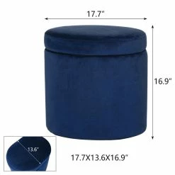 Promo ❤️ Adeco Oval Storage Ottoman, Modern Velvet Footrest Vanity Makeup Stool Black 🌟 -Adeco Shop Adeco Oval Storage Ottoman2C Modern Velvet Footrest Vanity Makeup Stool 10