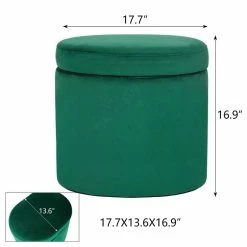 Promo ❤️ Adeco Oval Storage Ottoman, Modern Velvet Footrest Vanity Makeup Stool Black 🌟 -Adeco Shop Adeco Oval Storage Ottoman2C Modern Velvet Footrest Vanity Makeup Stool 3