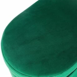 Promo ❤️ Adeco Oval Storage Ottoman, Modern Velvet Footrest Vanity Makeup Stool Black 🌟 -Adeco Shop Adeco Oval Storage Ottoman2C Modern Velvet Footrest Vanity Makeup Stool 6